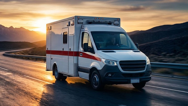 Frame de la cámara: ambulancia en ruta